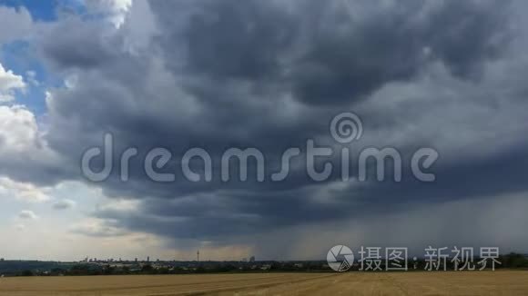 法兰克福上空的大雷雨即将来临视频