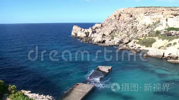 马耳他地中海岛屿锚湾视频