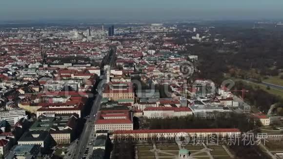 德国慕尼黑大城市4k的空中镜头
