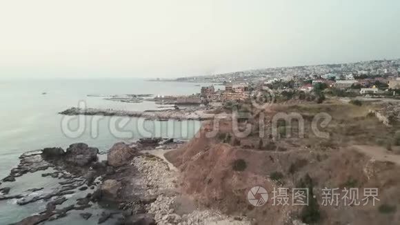 黎巴嫩Byblos-Jbeil的鸟瞰图。 中东地中海的历史城市。