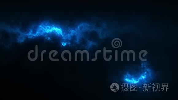 蓝色科幻云循环运动图形背景