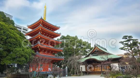 日本客家土鸡寺延时录像视频