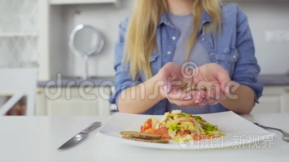 健康饮食或药物治疗视频