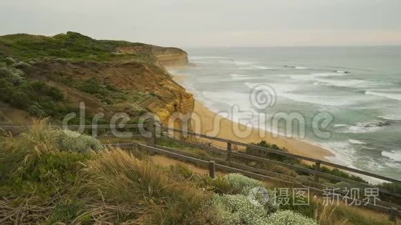 澳大利亚大洋路日落十二柱全景视频