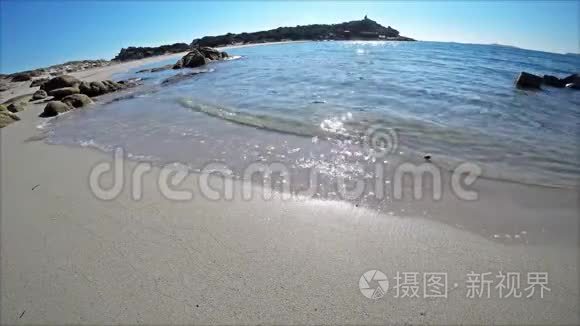 彭塔莫伦提斯海滩的水视频