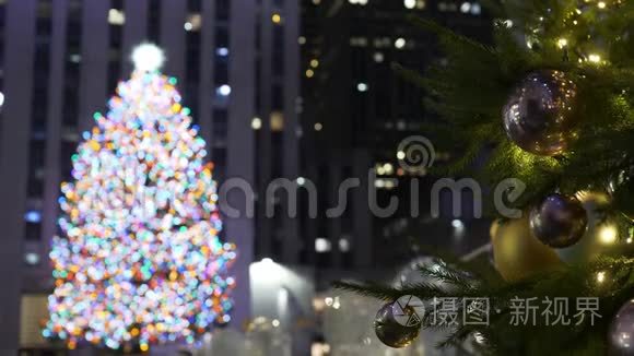 纽约著名而壮观的圣诞树视频