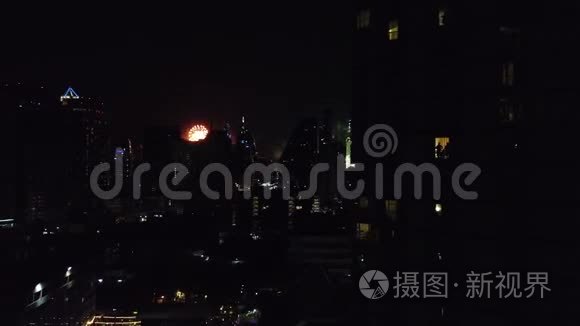 泰国新年烟火庆祝活动视频