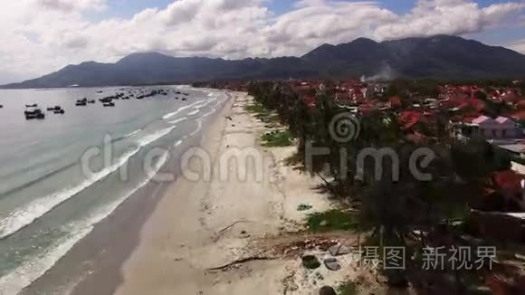 越南海滩上的村庄视频