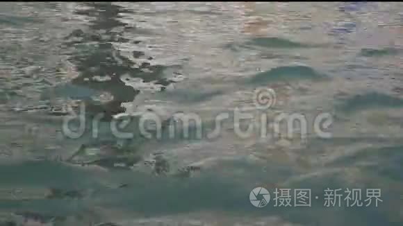 蓝绿色海洋或海水海浪近景视频