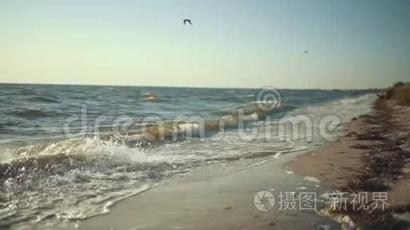 沙滩上的海浪