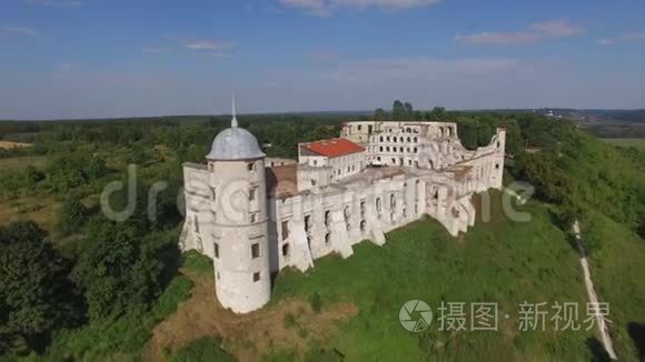Janowiec close城堡，鸟瞰图，2017年6月，波兰
