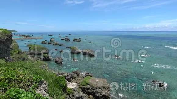 在冲绳宫子岛从汉崎山看太平洋视频