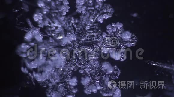 脂肪雪花在黑暗中融化视频