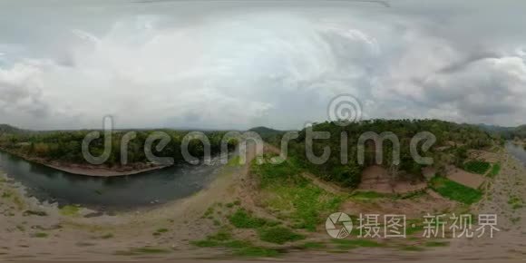 热带景观河流，农民土地vr360.