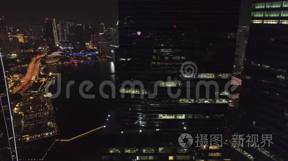 夜新加坡顶景全景.. 中枪。 新加坡写字楼夜景. 新加坡夜