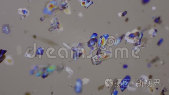 偏光显微镜下的蜂蜜晶体视频