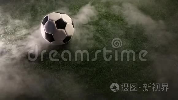 球站在烟雾周围的草地上视频