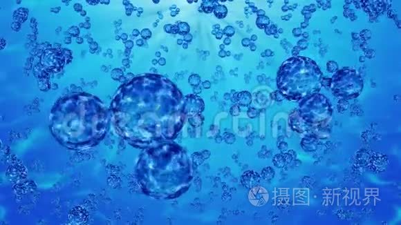漂浮的水分子视频