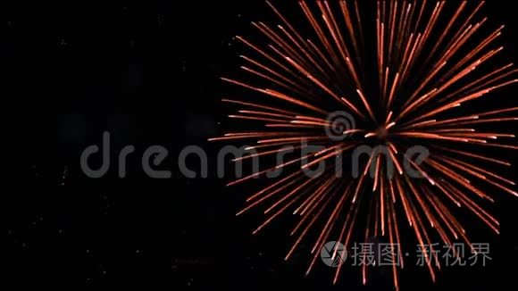 圣诞节和新年的夜空烟火视频