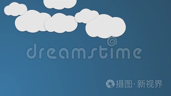 一些灯光效果的卡通云的雨和雷声