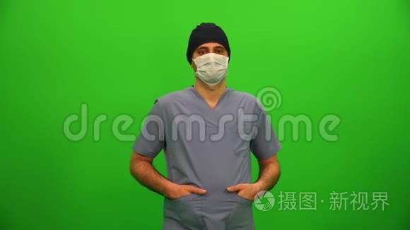 带口罩的医生或医生视频