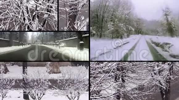 雪日拼贴画视频