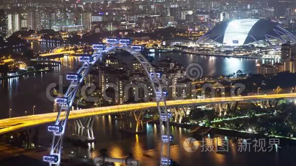 新加坡城市天景体育场时间流逝视频