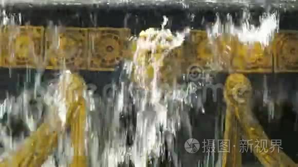 欧洲巴洛克风格的喷泉视频