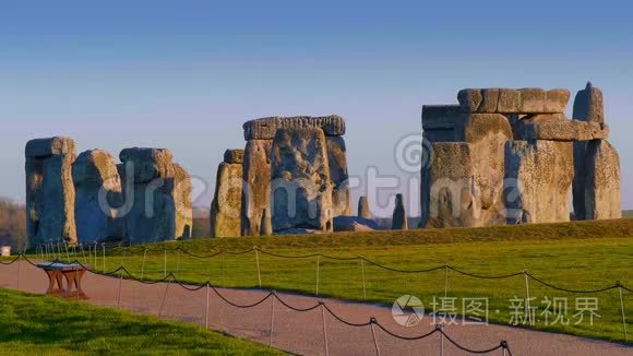 日落时分英国美丽的巨石阵视频