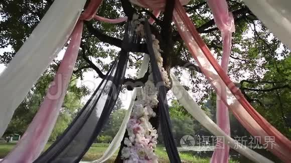 为婚礼装饰的漂亮大树视频