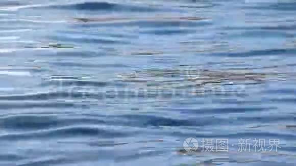 碧海涟漪在水面上肆虐视频