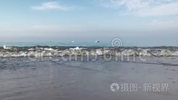 沙滩和加利西亚海滩与海洋视频