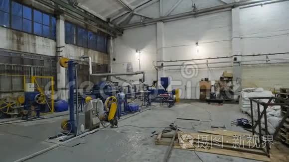 工厂车间内部和机器视频