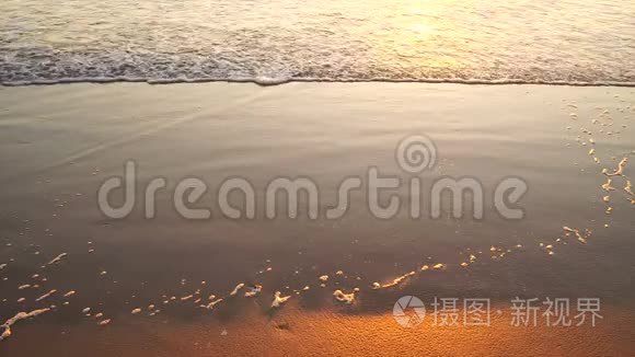 墨西哥湾海滩沙滩日出冲浪视频