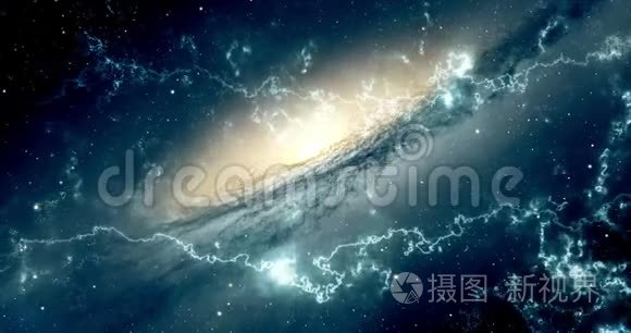 带有太空星和星云的夜空视频