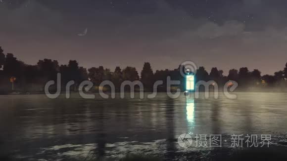 夜间景观与另一个维度的门户