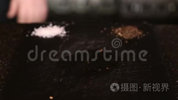 黑面包椒即食美味牛排视频