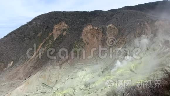 活火山硫化物的延时录像视频