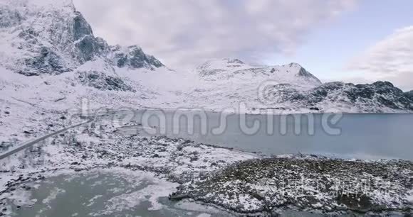 挪威冬季景观史诗般的道路视频