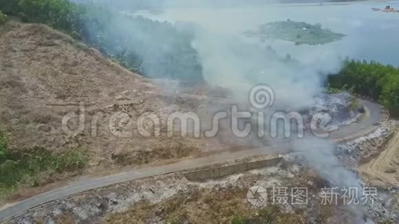 山区公路控制森林防火视频