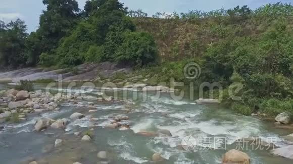 岩石和森林山河岸视频