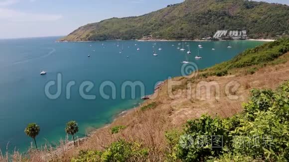 泰国普吉岛热带岛屿的海洋景观视频