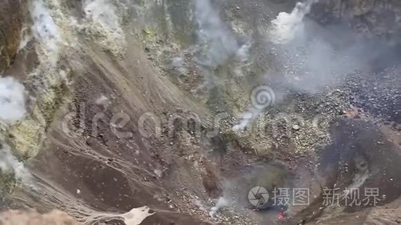 泰利卡火山中的火山和熔岩视频