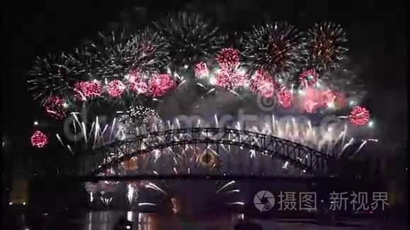 悉尼海港大桥60fps-9新年前夜烟火