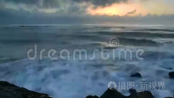新西兰西海岸落日的时间流逝视频