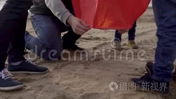 中国纸灯笼的家庭传统视频