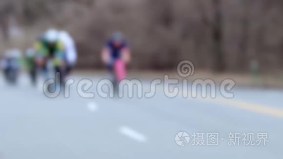 慢动作的道路自行车比赛视频