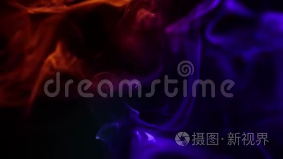 蓝色和红色艺术烟雾抽象壁纸视频