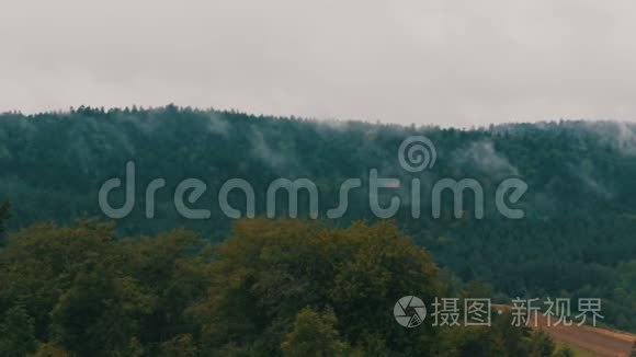 波兰喀尔巴阡山脉被雾气覆盖视频