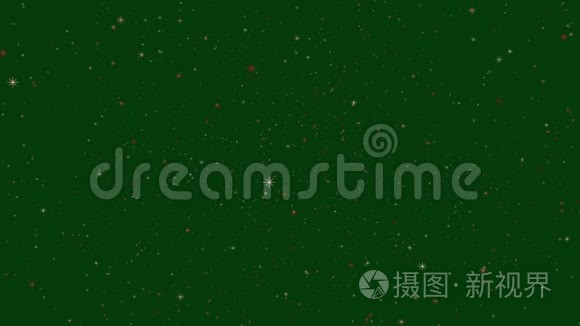 在绿色屏幕上的星光效果背景